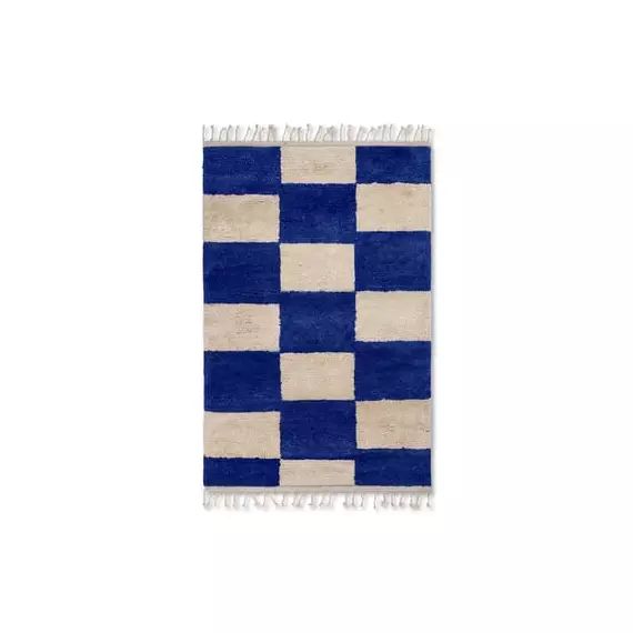 Tapis Tapis en Tissu, Coton – Couleur Bleu – 48.49 x 48.49 x 48.49 cm