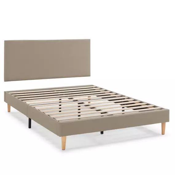 Sommier + tête de lit 140×190 cm Beige, hauteur 30 cm