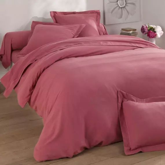 Housse de couette 140×200 rose framboise en coton