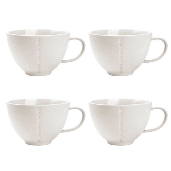 Tasse à thé avec citation Ernst Lot de 4 Blanc