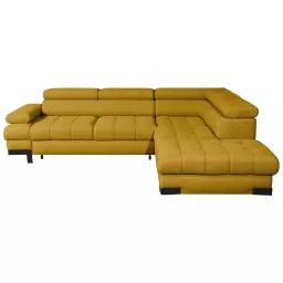 Canapé d’angle convertible 4 places SELVA coloris jaune