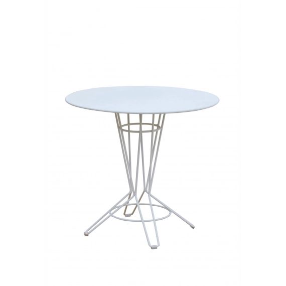 NOSTRUM – Table rond en acier blanc D80