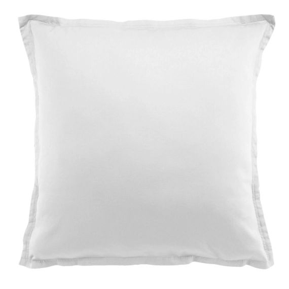 Taie d’oreiller carrée satin de coton blanc 65×65 cm
