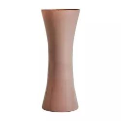 Vase en verre en taupe 12x12x30cm