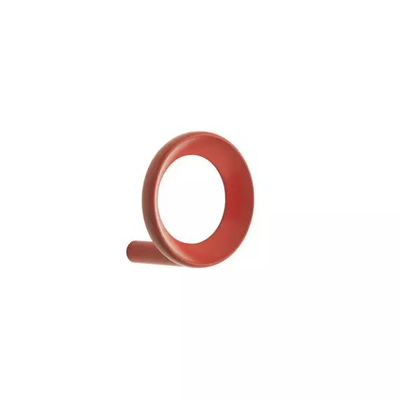 Patère Loop en Métal, Zinc – Couleur Rouge – 4.4 x 4.5 x 3 cm – Designer Simon Legald