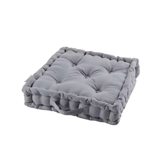 Coussin de sol coton gris 45x45cm