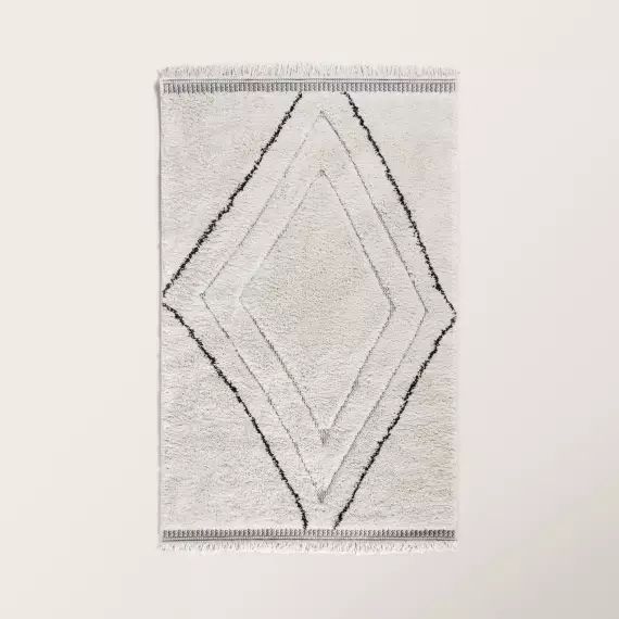 Tapis de sol AMAR ivoire et noir – ECRU