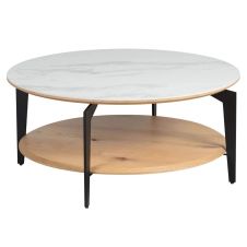 Table  basse ronde métal et céramique