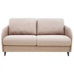 Canapé droit convertible 3 places en tissu beige