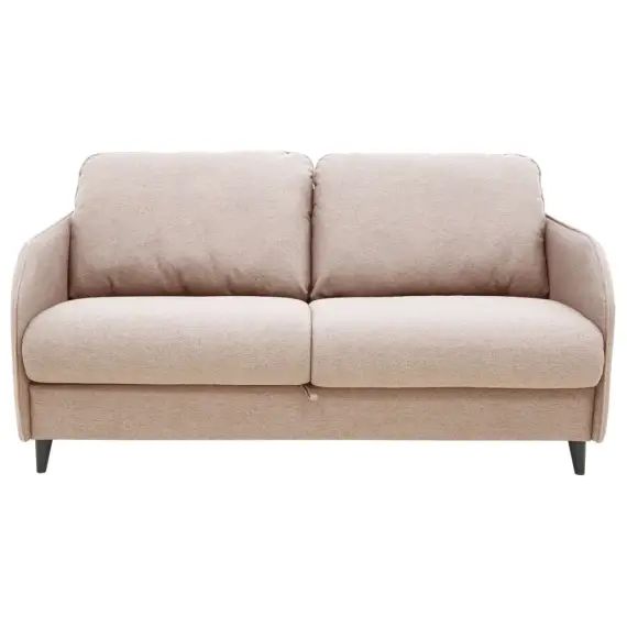 Canapé droit convertible 3 places en tissu beige