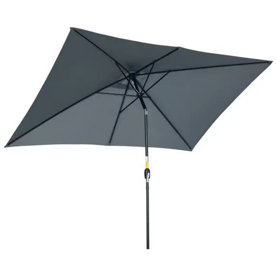 Parasol inclinable rectangulaire dim. 2,95L x 1,95l x 2,4H m gris
