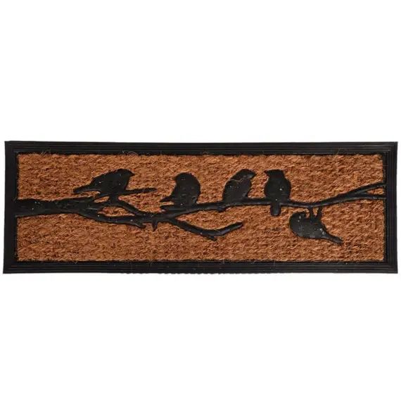 Paillasson caoutchouc et fibres de coco oiseaux