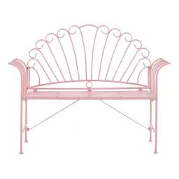 Banc de jardin en métal rose 125 cm