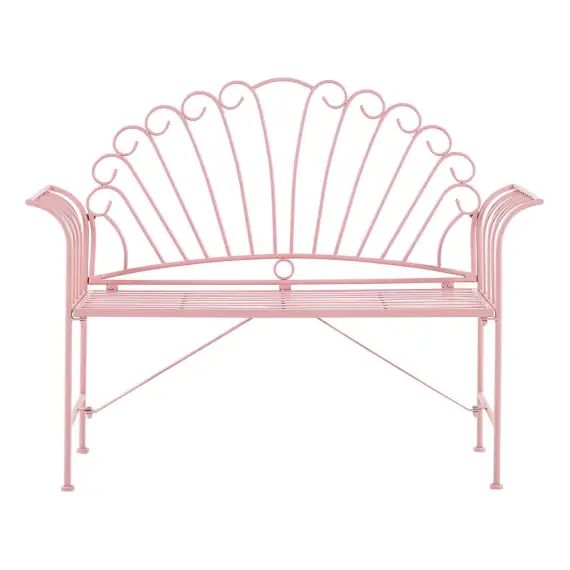 Banc de jardin en métal rose 125 cm