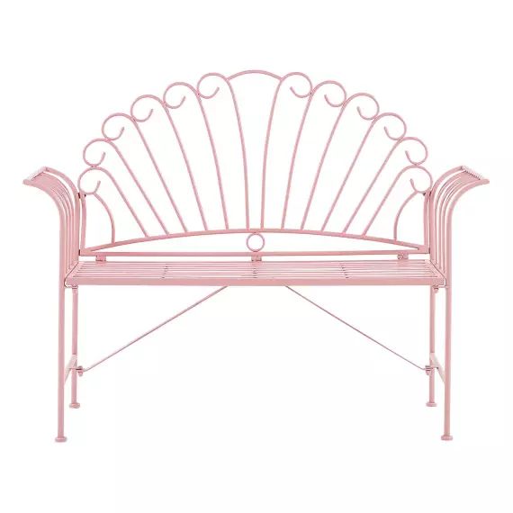 Banc de jardin en métal rose 125 cm