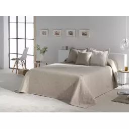 Couvre lit en coton beige 230×270