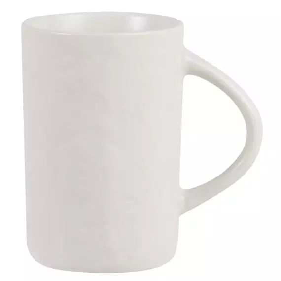 Mug en grès modelé blanc