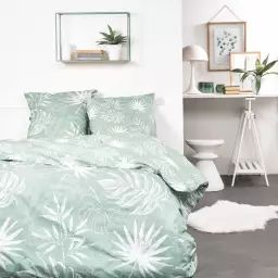 Parure de lit en Coton Vert 240×260 cm
