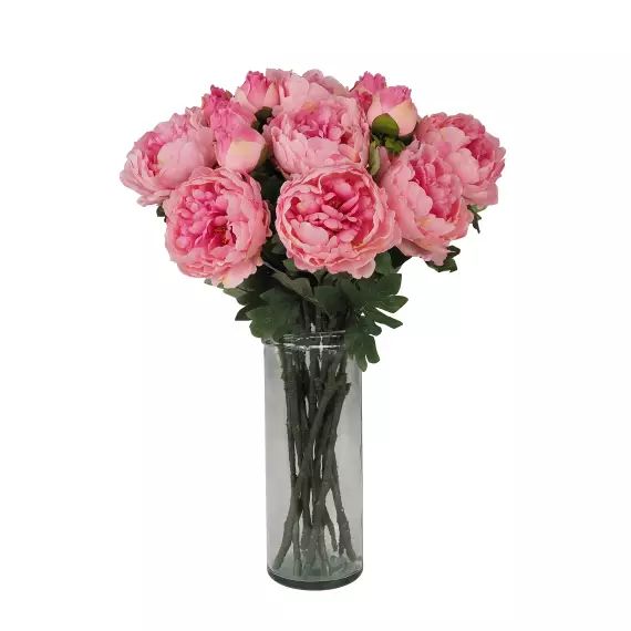 Pivoine artificielle roses 69cm lot de 12