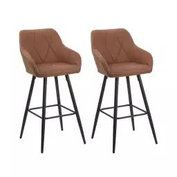 Lot de 2 chaises de bar marron