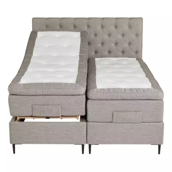 BOXSPRING lit complet relax CONTINENTAL taupe 2x90x200 cm