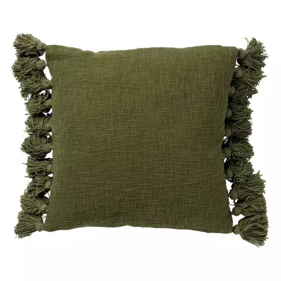 Housse de coussin vert en coton-45×45 cm uni