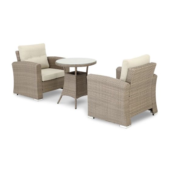 Salon de Jardin 2 fauteuils avec table haute ronde 70cm