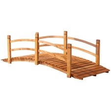 Pont de jardin – pont de bassin avec balustrade – bois sapin pré-huilé