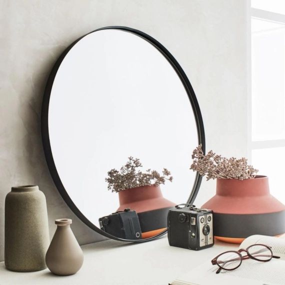 Miroir rond Neutral métal noir diam.60 cm