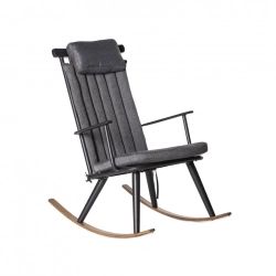 Rocking chair aluminium et composite gris