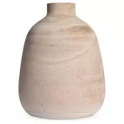 Vase en bois massif marron 15cm
