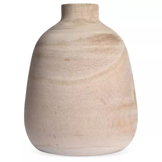 Vase en bois massif marron 15cm
