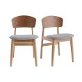 image de chaises scandinave Chaises scandinaves bois clair et tissu gris clair (lot de 2) ELION
