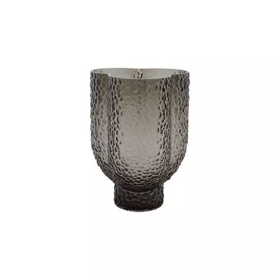Vase Arura en Verre, Verre soufflé bouche – Couleur Gris – 18.5 x 16.2 x 25 cm