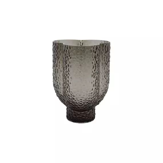 Vase Arura en Verre, Verre soufflé bouche – Couleur Gris – 18.5 x 16.2 x 25 cm