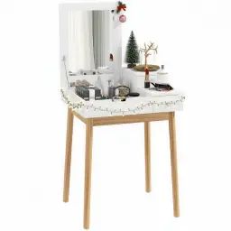 Coiffeuse design scandinave pin blanc