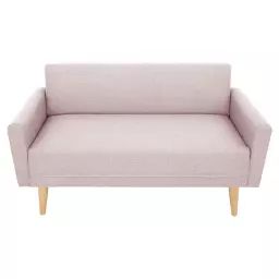 Canapé droit fixe 2 places KOBY coloris rose