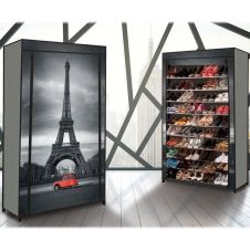 Étagère range chaussures 50 paires + housse imprimé Paris