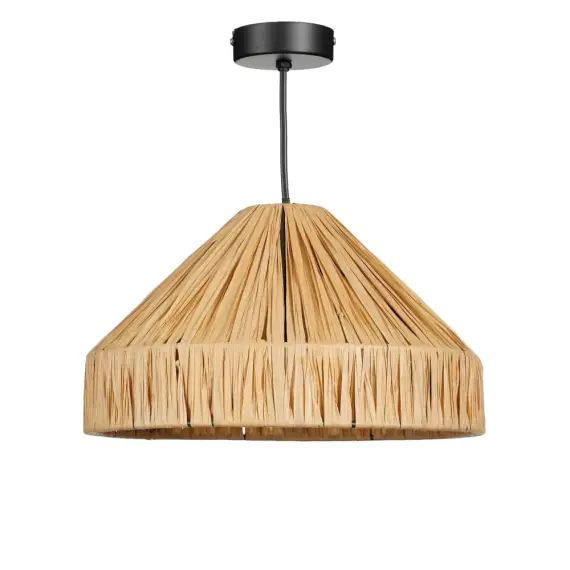 Suspension en raphia marron clair D30