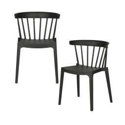 lot de 2 chaises de Jardin Noir