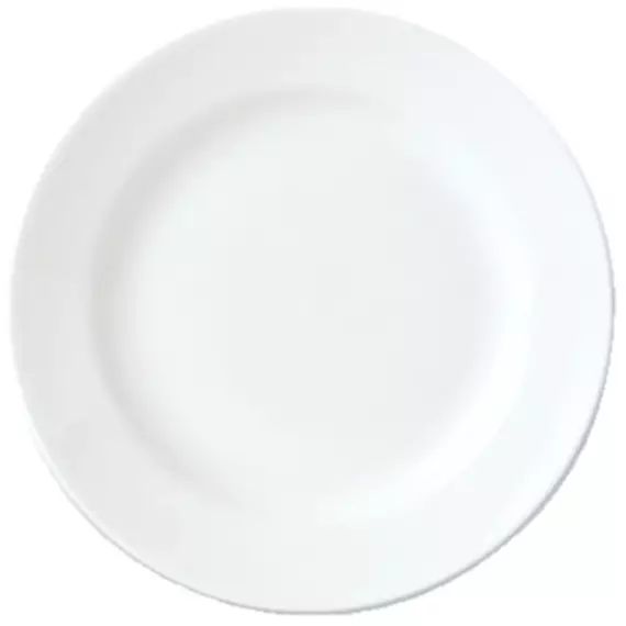 Lot de 24 assiettes rondes en porcelaine blanche D 25,2 cm