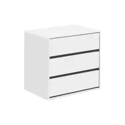 Commode 3 tiroirs effet bois blanc