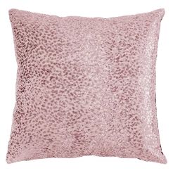 Housse de coussin rose en polyester-45×45 cm avec un motif à pois
