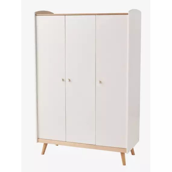 Armoire 3 portes LIGNE CONFETTI blanc/bois