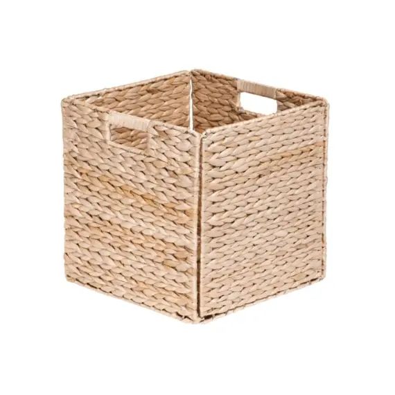 Panier de rangement pliable en jonc de mer 31x31x31cm