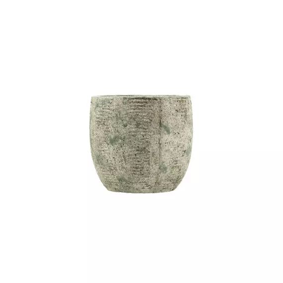 Cache-pot Pot de fleurs en Céramique, Grès – Couleur Gris – 18.5 x 18.5 x 16.5 cm
