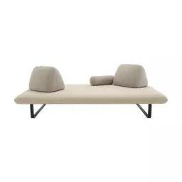 Canapé de jardin 3 places Murtoli en Tissu, Tissu outdoor – Couleur Beige – 240 x 120 x 41 cm – Designer Christian Werner