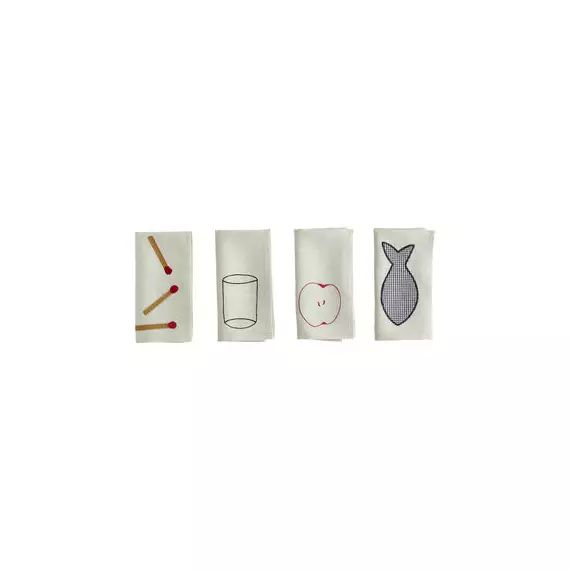 Serviette de table Sobremesa en Tissu, Lin – Couleur Vert – 45 x 45 x 1 cm – Designer Laila Gohar