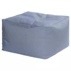 Pouf carré extérieur super qualité Dralon déhoussable bleu 80x80x45cm