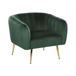 Fauteuil club en velours vert